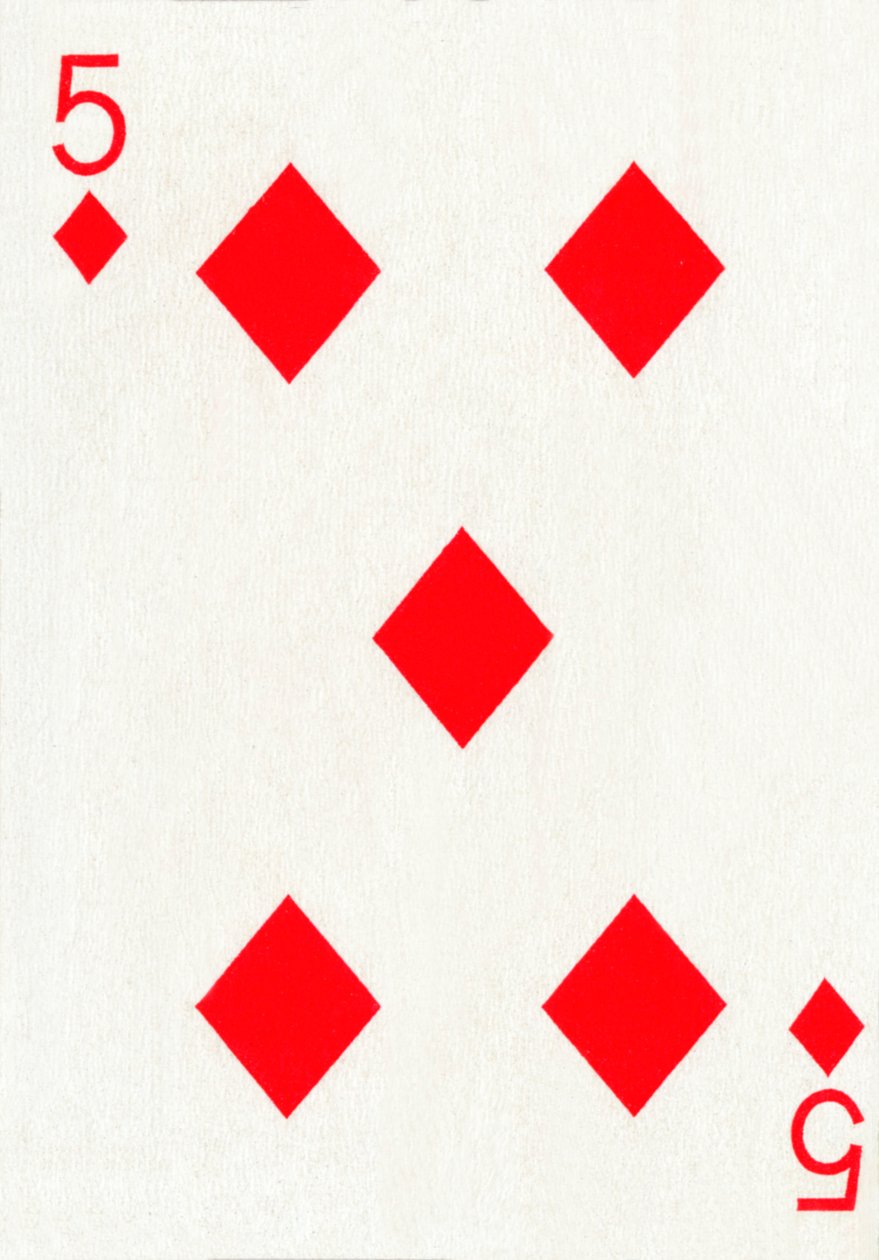 5枚来自Goodall＆Son Ltd.扑克牌的钻石，c1940 作者 不明