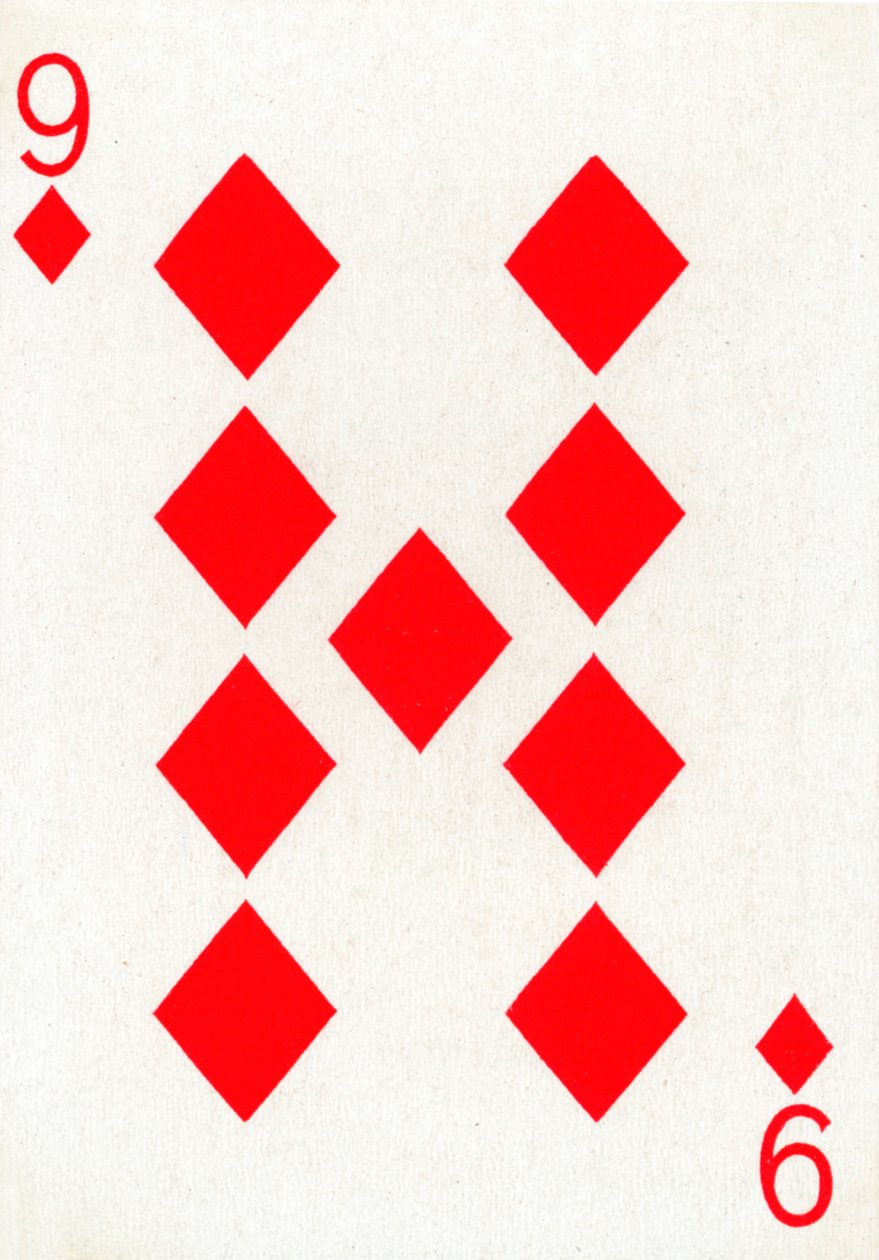 古德父子公司纸牌中的9颗钻石，c1940 作者 不明