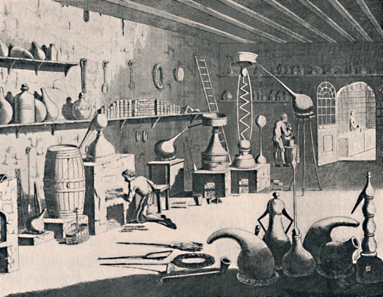1747年，1747年和1904年的化学实验室 作者 不明