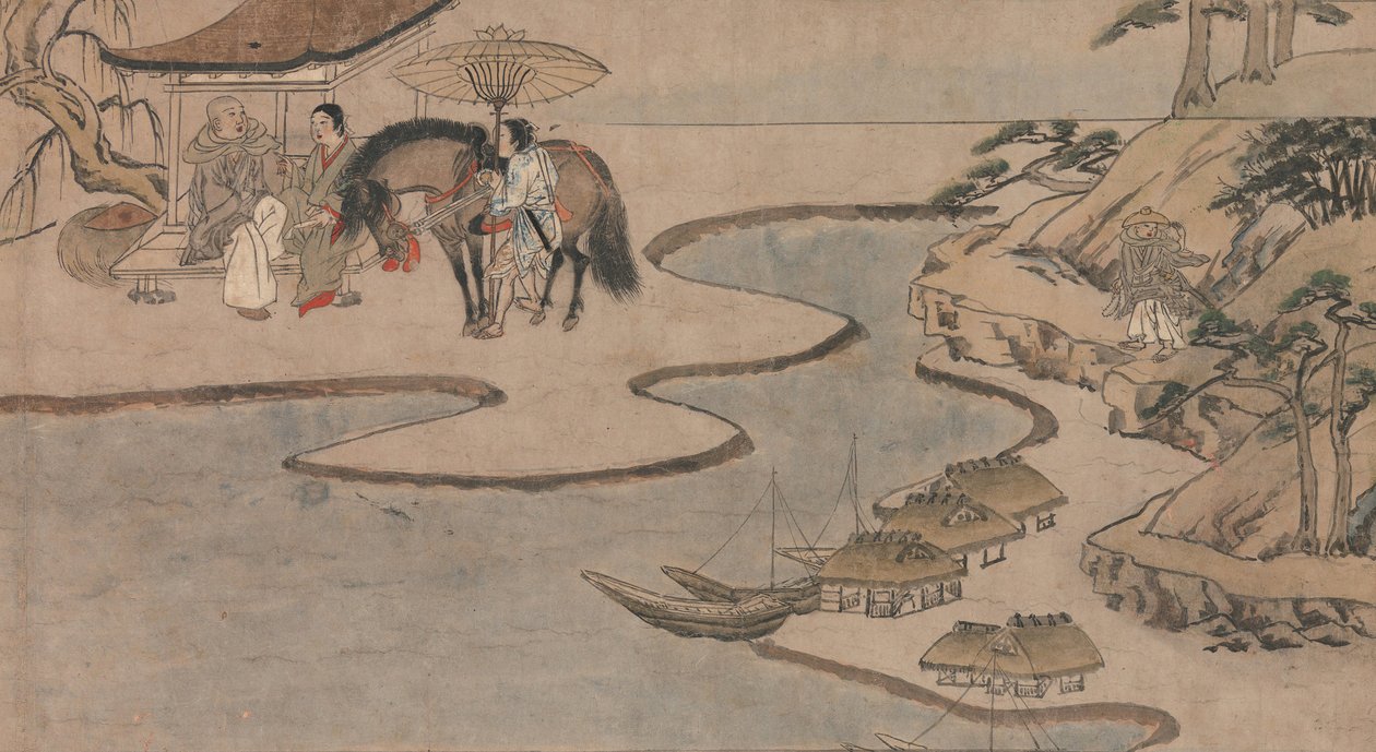 秋夜的长篇小说Aki no yo nagamonogatari，ca。 1400。 作者 不明