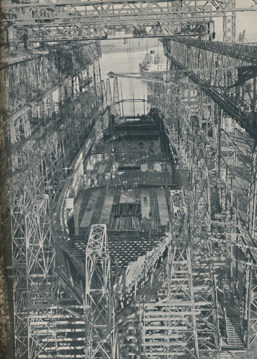 钢巢。丘纳德·怀特·辛格（Cunard White Star）班轮（Georgic）建筑，1927年至1929年，1936年 作者 不明