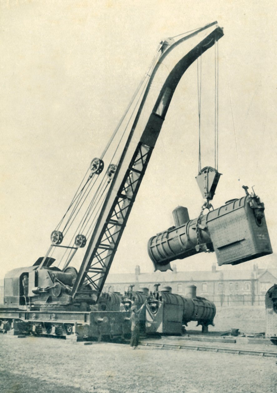 铁路行车起重机，1922年。 作者 不明
