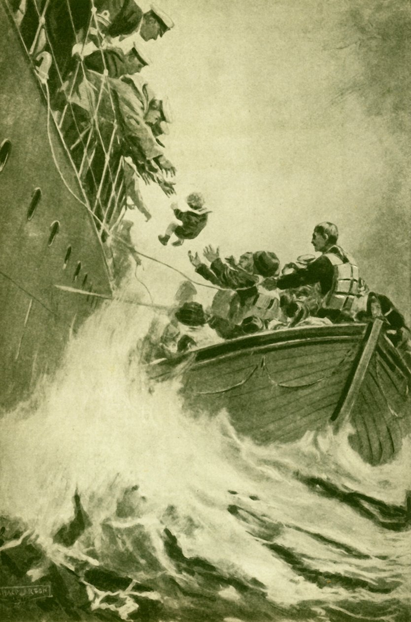 海上救援，摄于1930年。 作者 不明