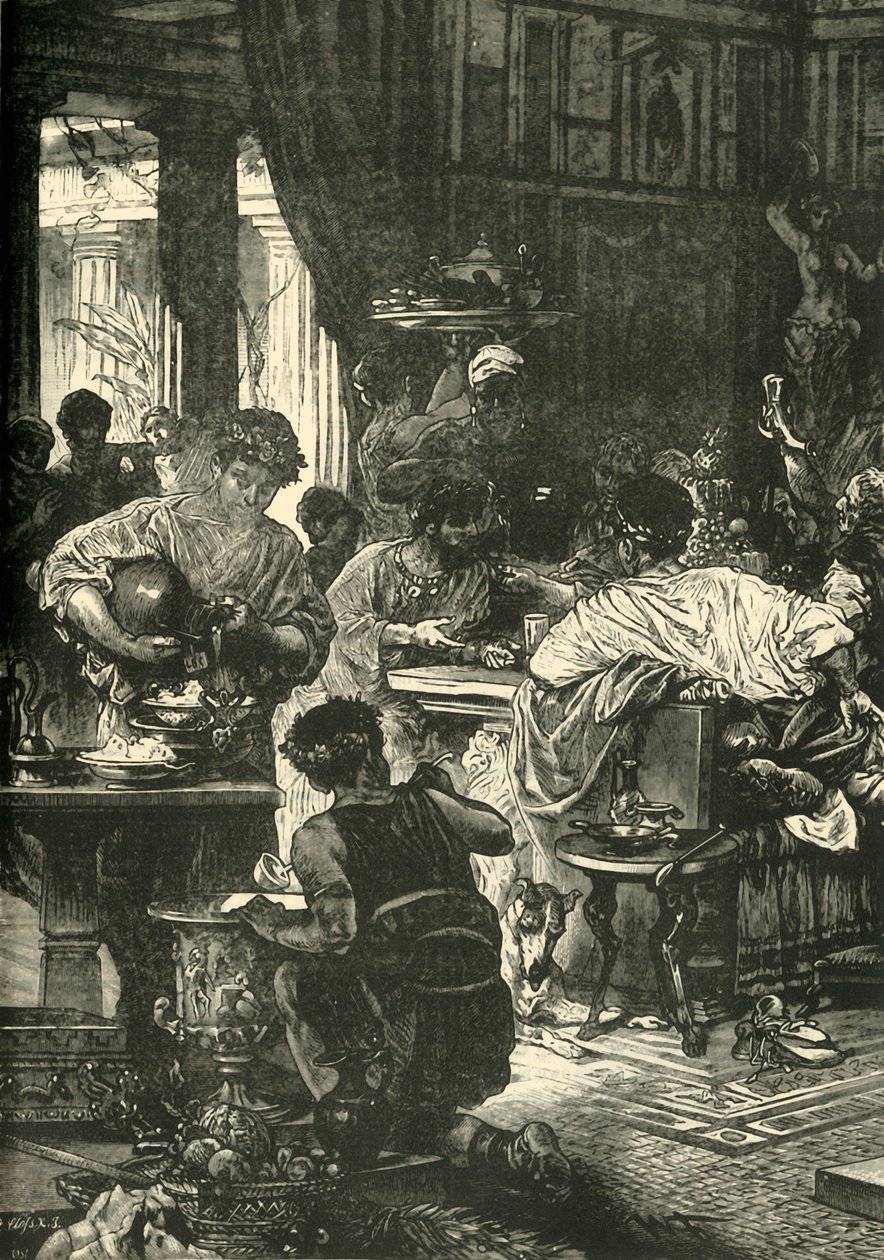 1890年，罗马宴会。 作者 不明