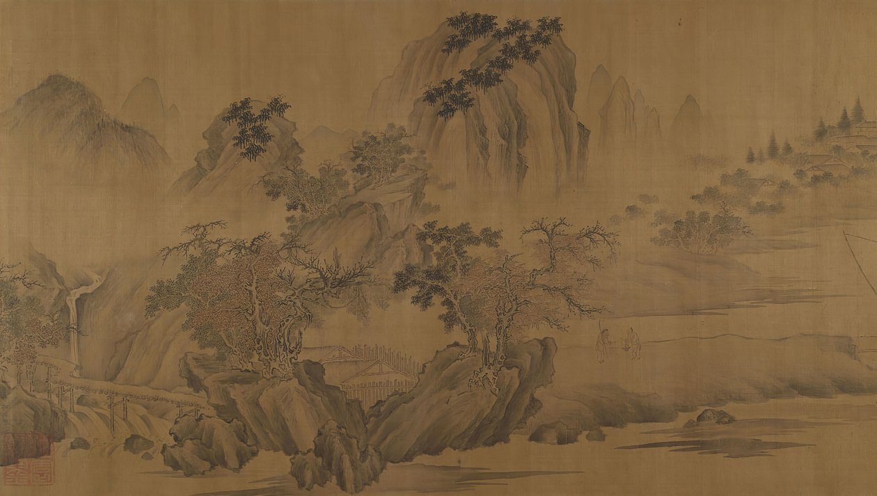一个僻静的渔村。 作者 不明