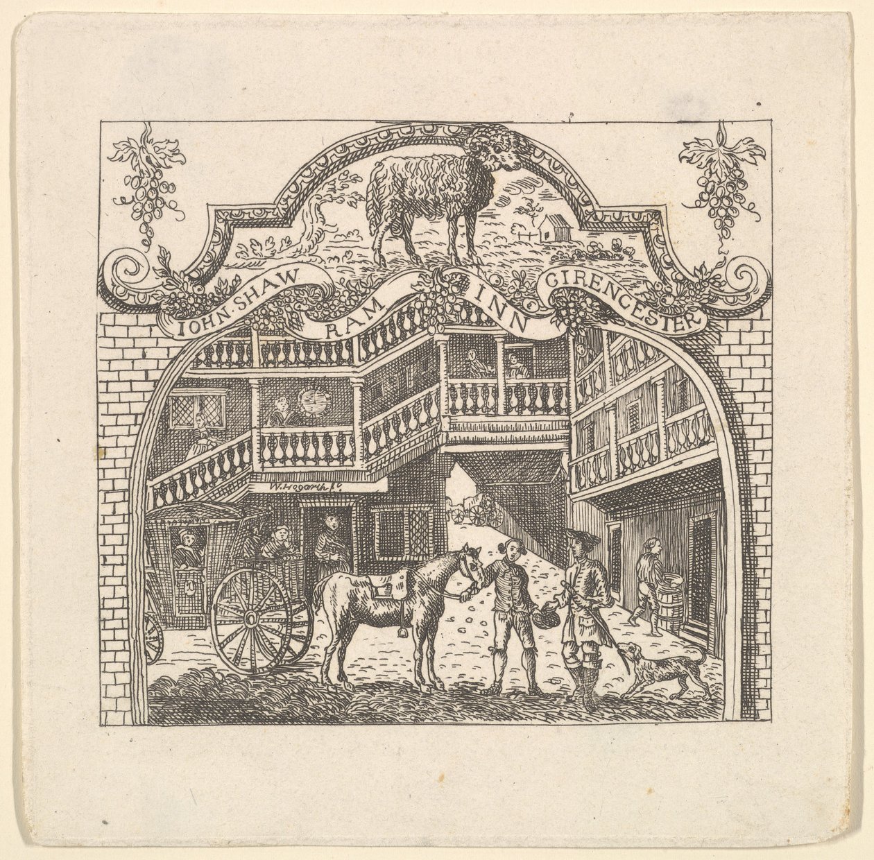 约翰-肖的酒馆卡片，1790年代。 作者 不明
