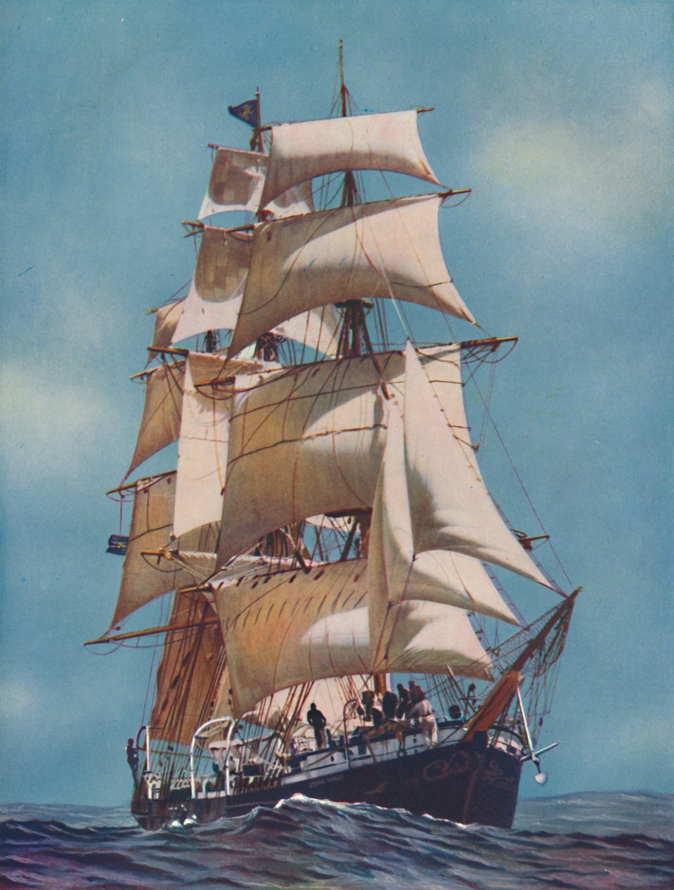 约瑟夫·康拉德（Joseph Conrad）坐着52年的训练船，现在注册为游艇，1937年 作者 不明