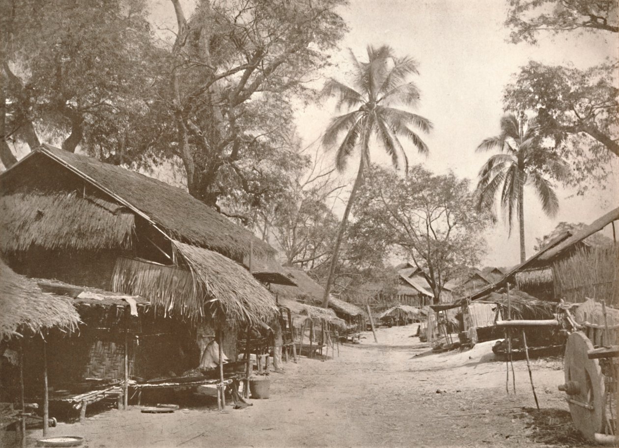 1900年，典型的缅甸乡村场景。 作者 不明