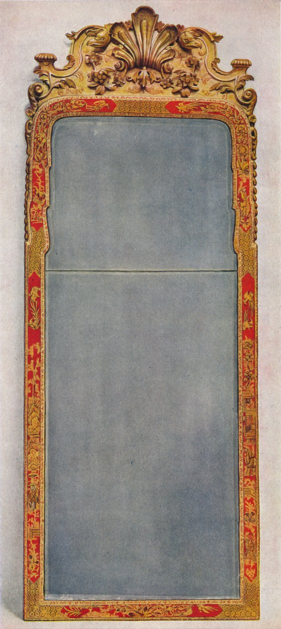 极为稀有的c1720码头玻璃酒架，装饰有红色漆，c1720，1936年 作者 不明