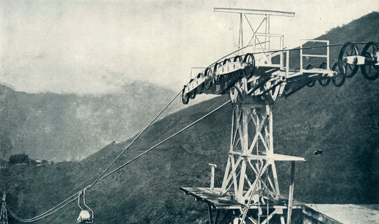 索道铁路或索道上的景色，1922年。 作者 不明