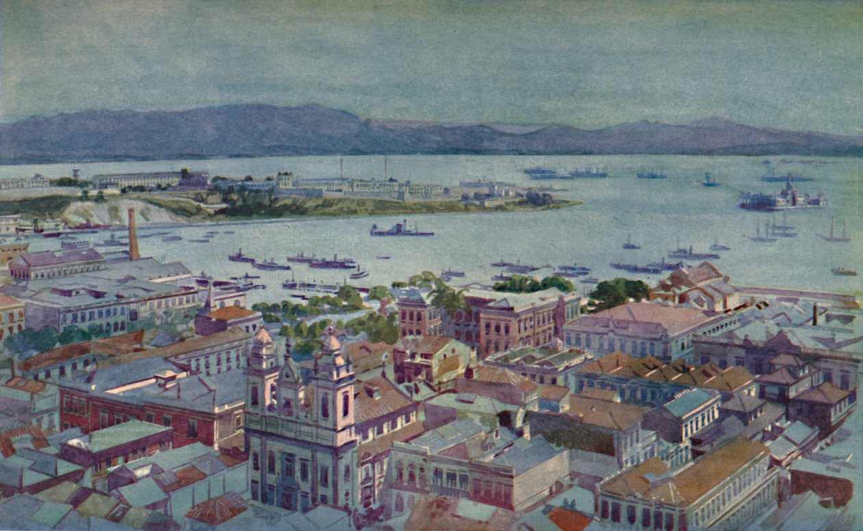 里约热内卢与眼镜蛇岛和财政岛，1914年 作者 不明