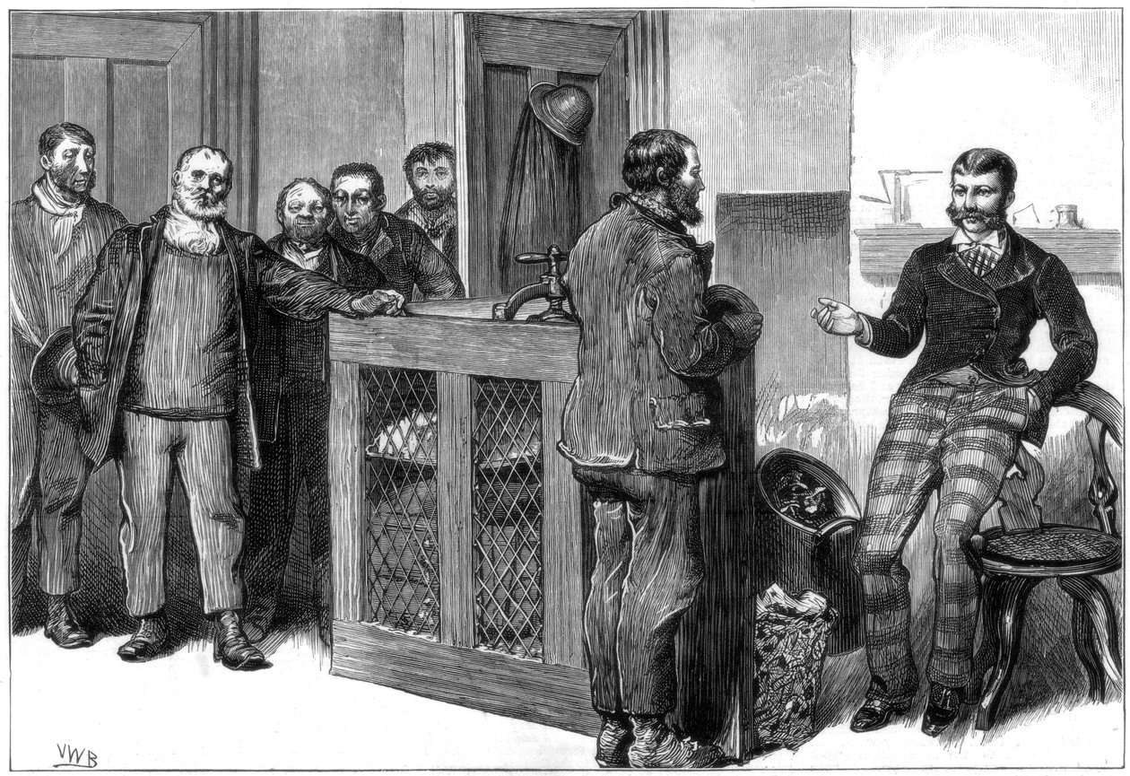 1875年，南威尔士的一个煤矿停工 作者 不明