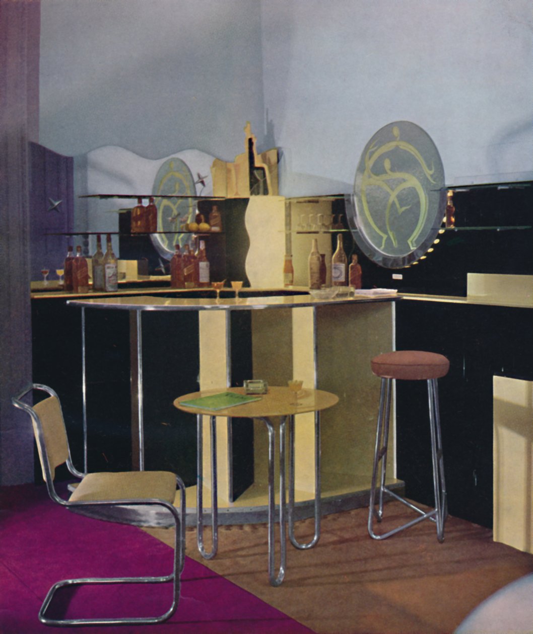 伦敦英国Vitrolite公司的鸡尾酒吧，肯尼斯·切斯曼（Kenneth Cheesman）设计，1935年 作者 不明