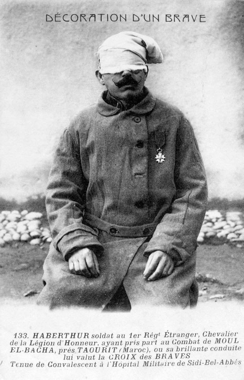 一个康复中的退伍军人，阿尔及利亚西迪·贝尔·阿贝斯（Sidi Bel Abbes），1910年 作者 不明