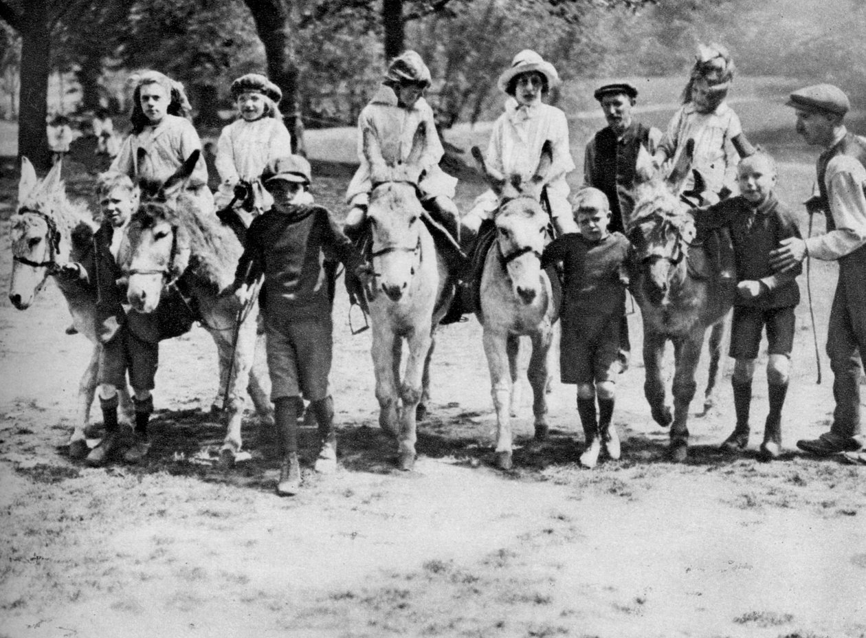 1926-1927年，伦敦哈姆斯特德·希思（Hamstead Heath）上的一次银行假日驴骑 作者 不明