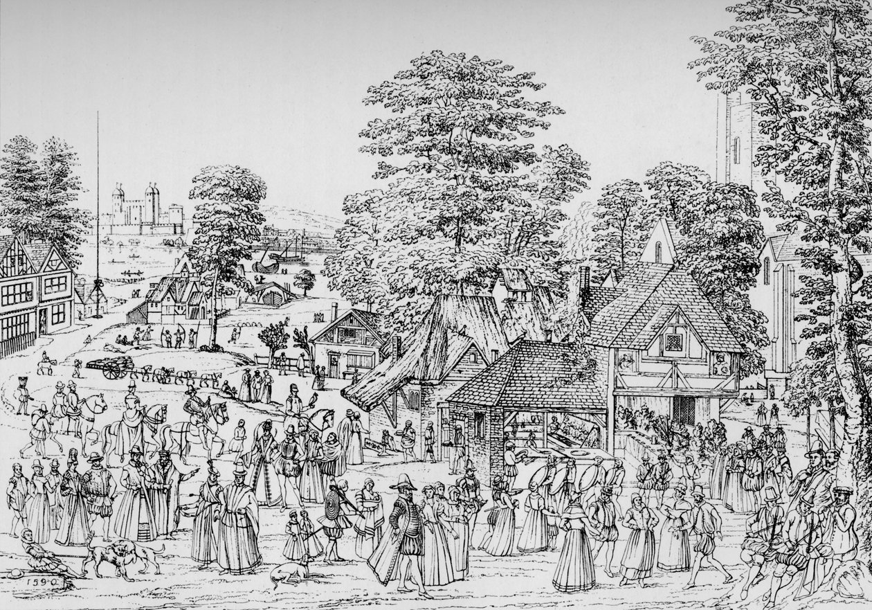 1904年，于1590年在Southwark的Horselydown举行宴会 作者 不明