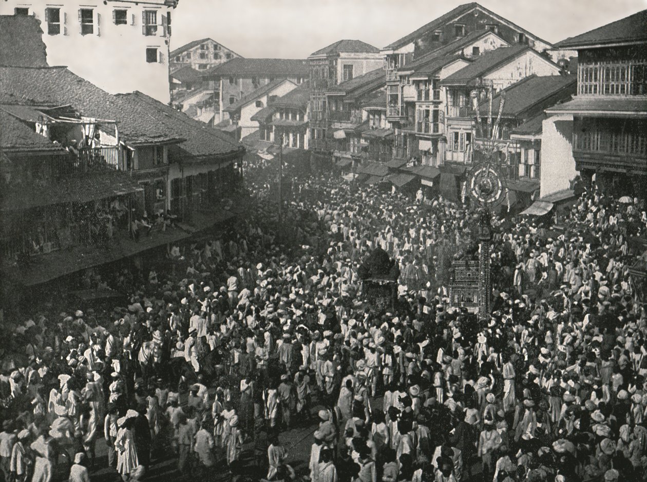 伟大的本土游行队伍，印度孟买，1895年。 作者 不明