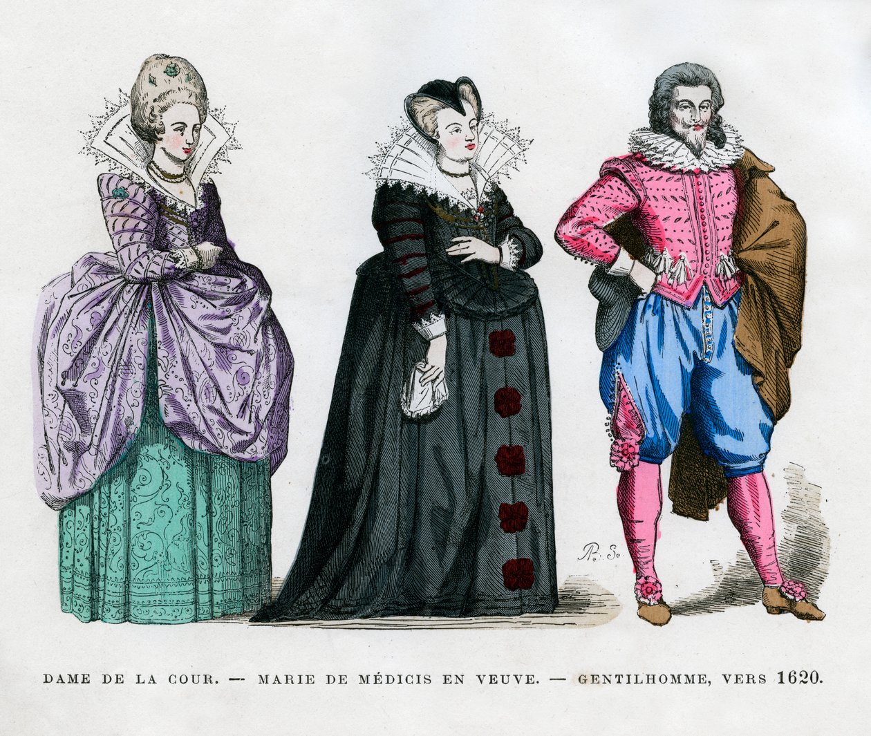 法院夫人玛丽·德·美第奇（Marie de Medici）寡妇和绅士，c1620 1882-1884 作者 不明