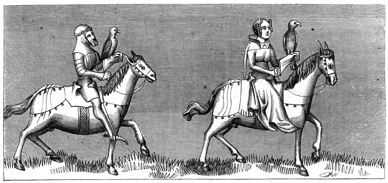 一位摆放小贩的女士，14世纪，1849年 作者 不明