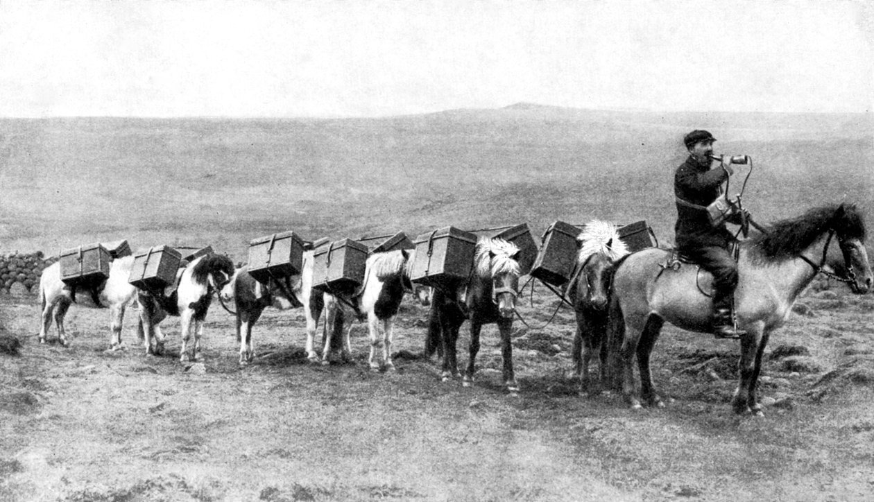 穿越冰岛平原的邮车，1922年，冰岛 作者 不明