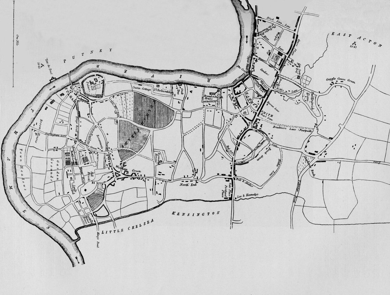 1813年至1911年的富勒姆地图 作者 不明