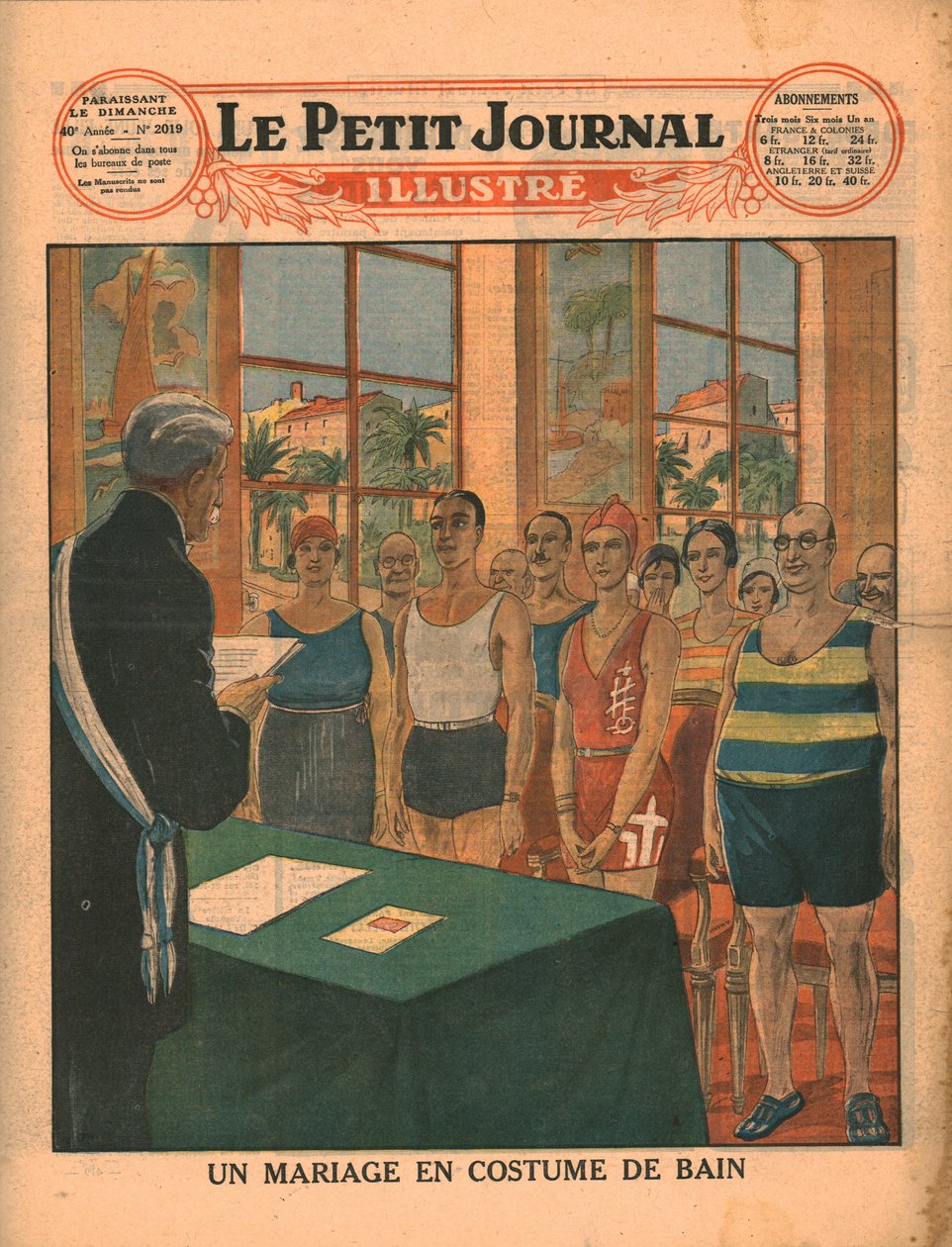泳装结婚，1929年。 作者 不明