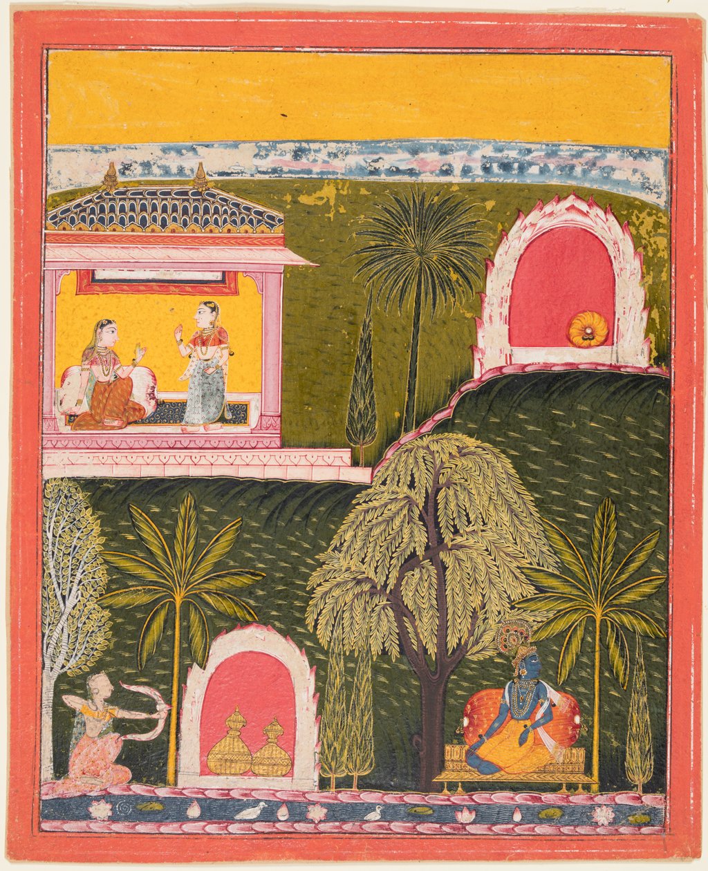 Rasikapriya系列的页面，c。 1660。 作者 不明