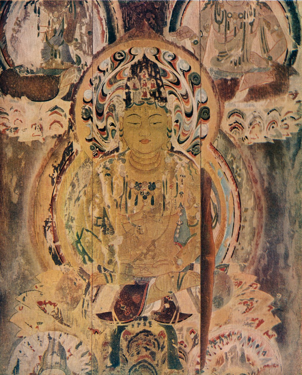 十三世纪大悟寺塔的核心支柱上的一幅画 作者 不明