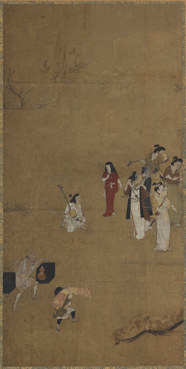 野餐聚会：音乐家和服务员，江户时期，17世纪初。 作者 不明