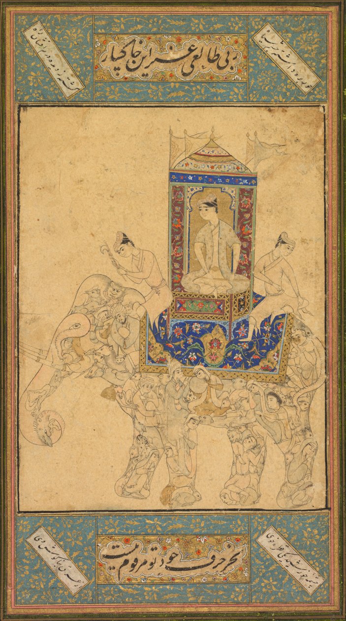 骑着复合大象的王子c。 1590。 作者 不明