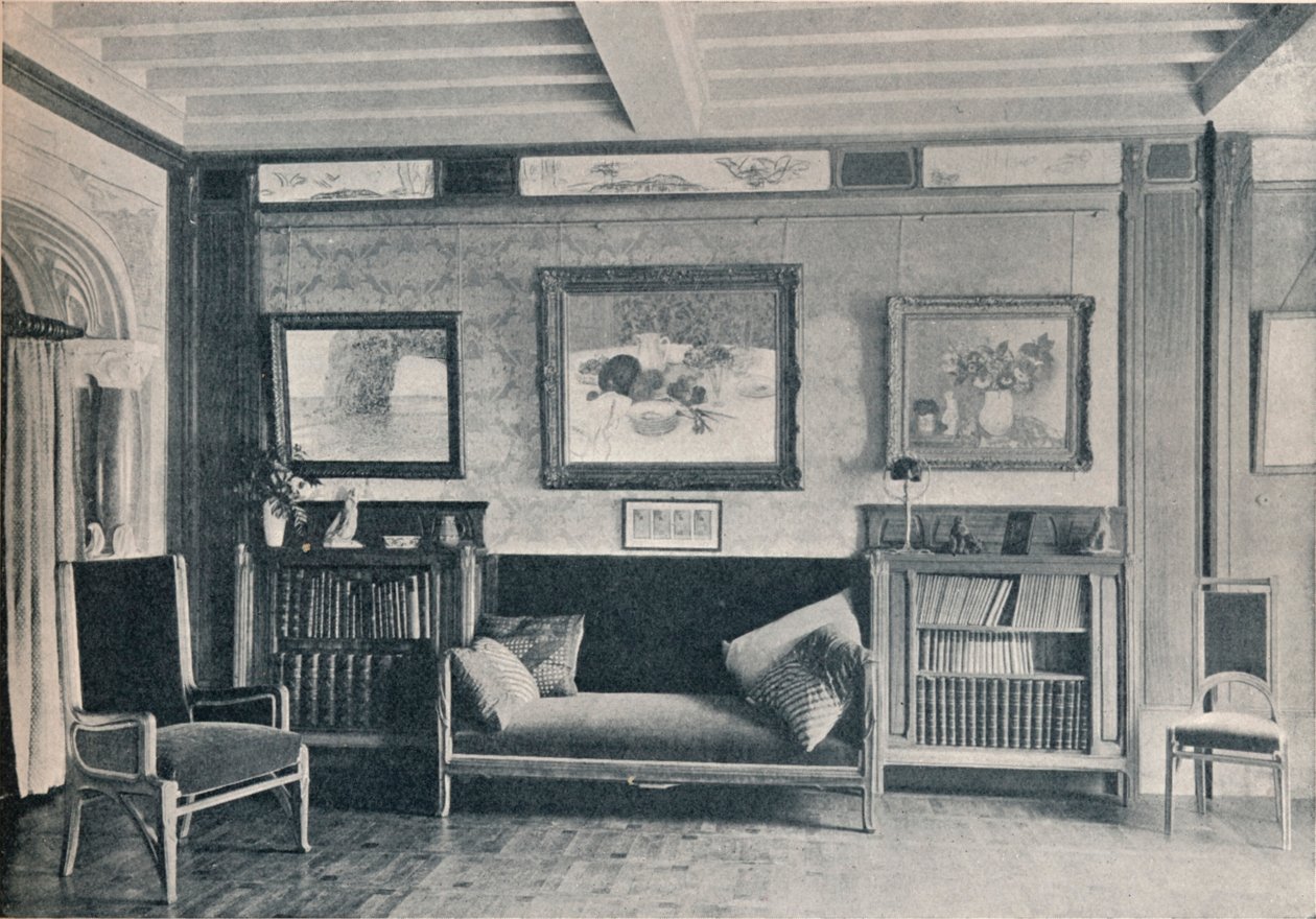 G. Roucher先生巴黎住所中的一个房间，家具，莫里斯·杜夫林（Maurice Dufrene），c1909年 作者 不明