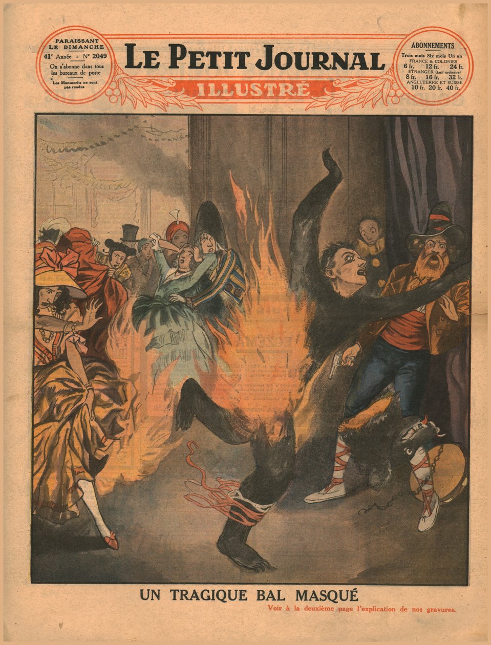 一个悲剧的蒙面球，1930年。 作者 不明