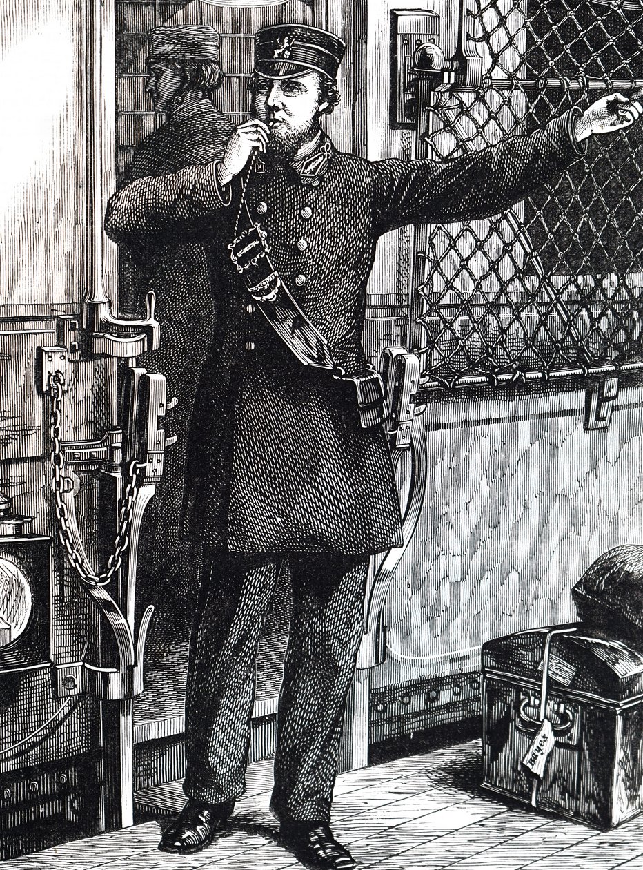 A train guard. 作者 不明