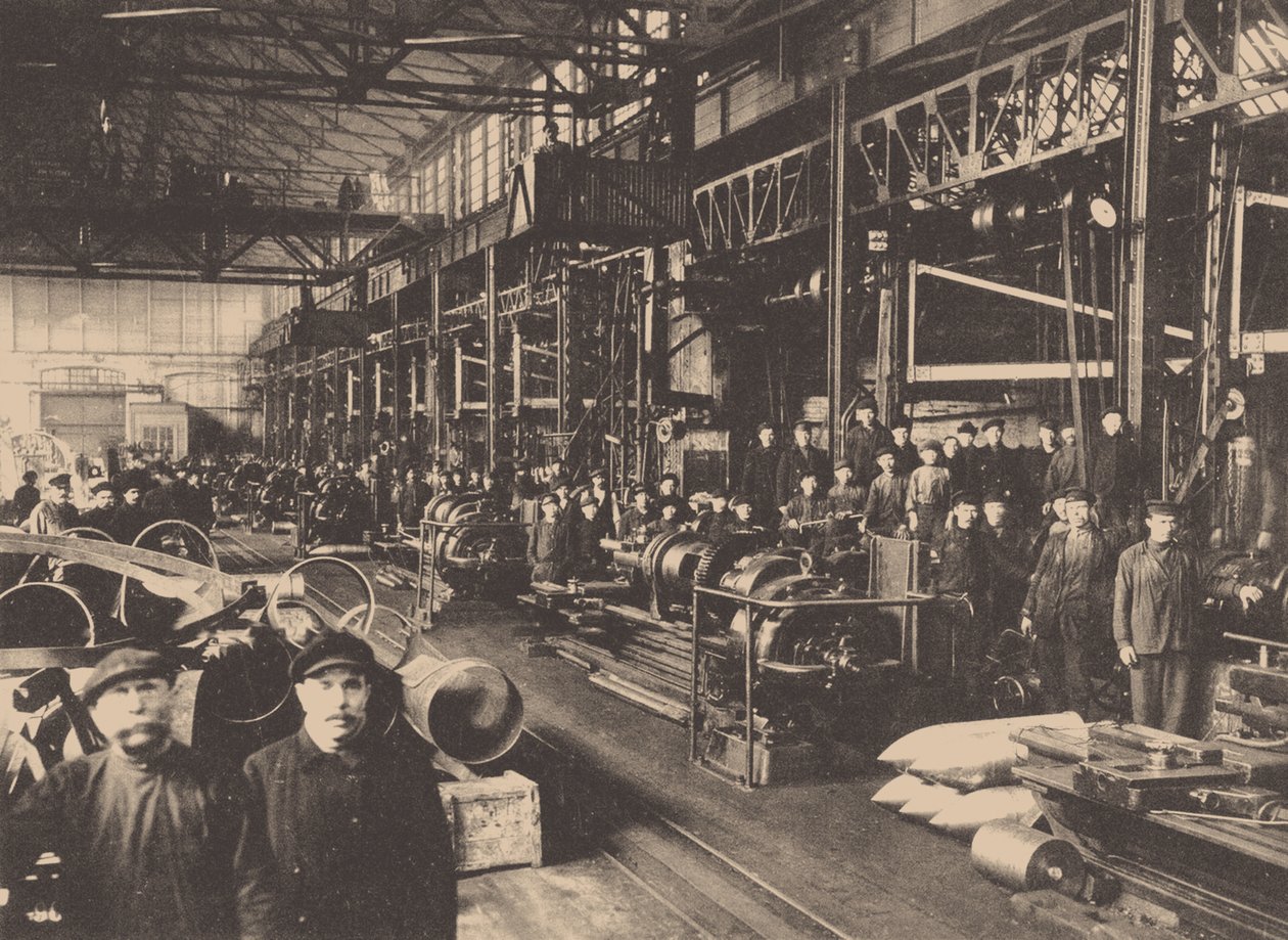 Putilov工厂的车间c。 1914年 作者 不明