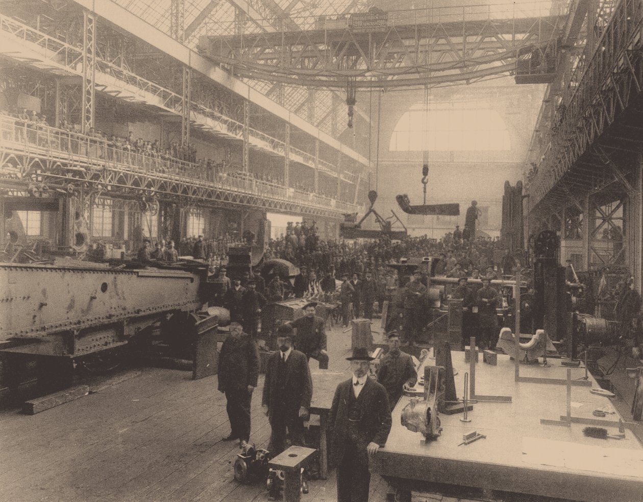 Putilov工厂的车间c。 1914年 作者 不明