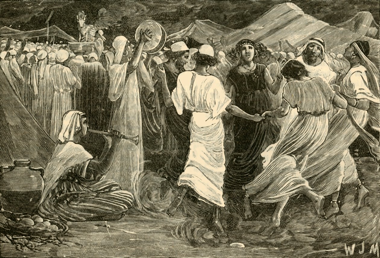 亚伦和伊斯兰教的小牛崇拜，1890年。 作者 不明