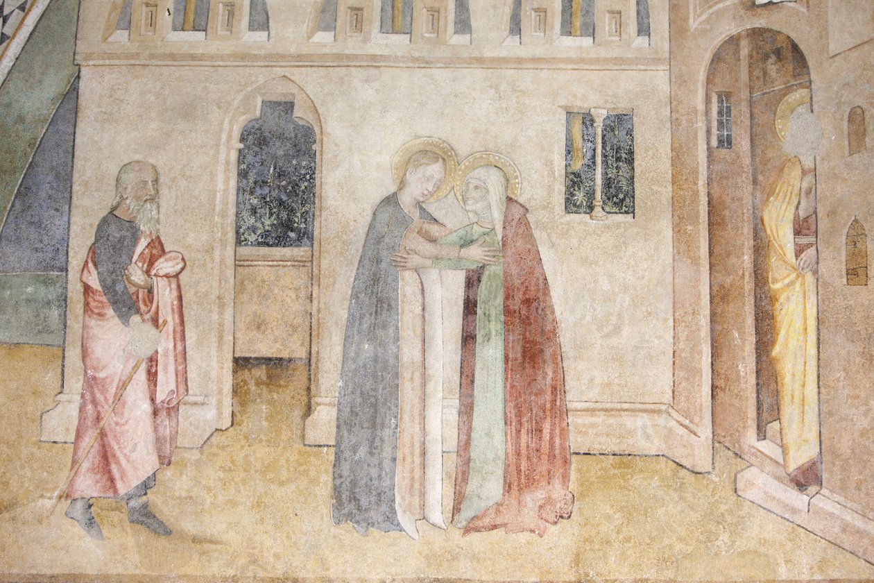 Abondance abbey church fresco: the Visitation, Abondance, France 作者 不明