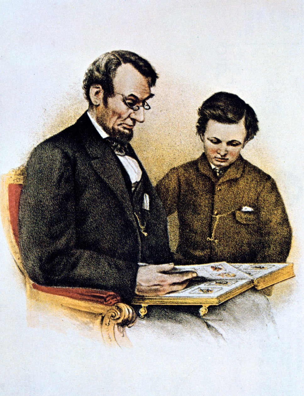 亚伯拉罕·林肯和他的儿子塔德，1864年2月9日 作者 不明