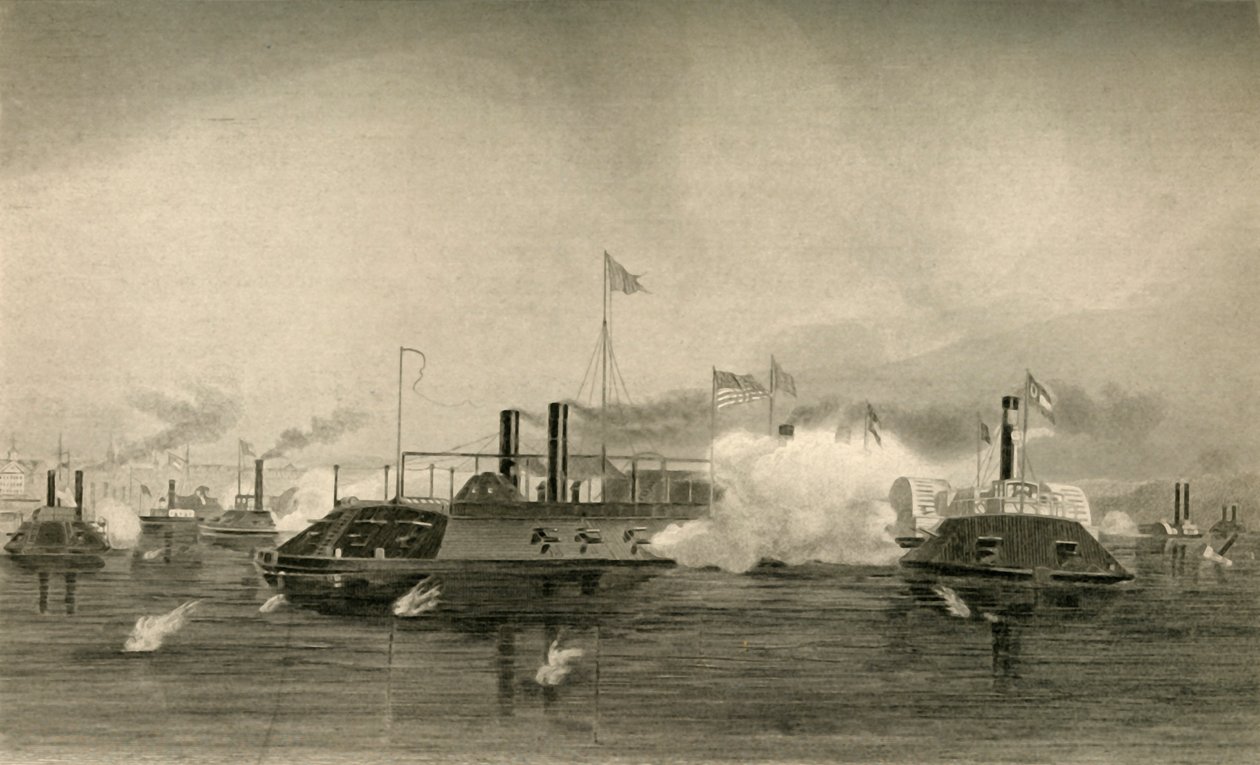 炮艇在孟菲斯的行动，1878年。 作者 不明