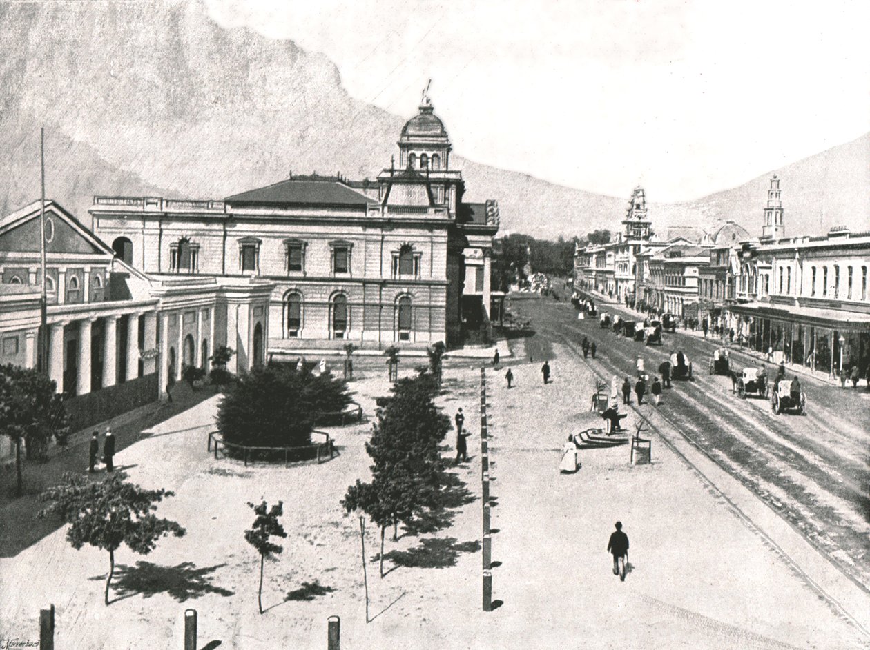 Adderley街，与商业交易所和标准银行，南非开普敦，1895年。 作者 不明