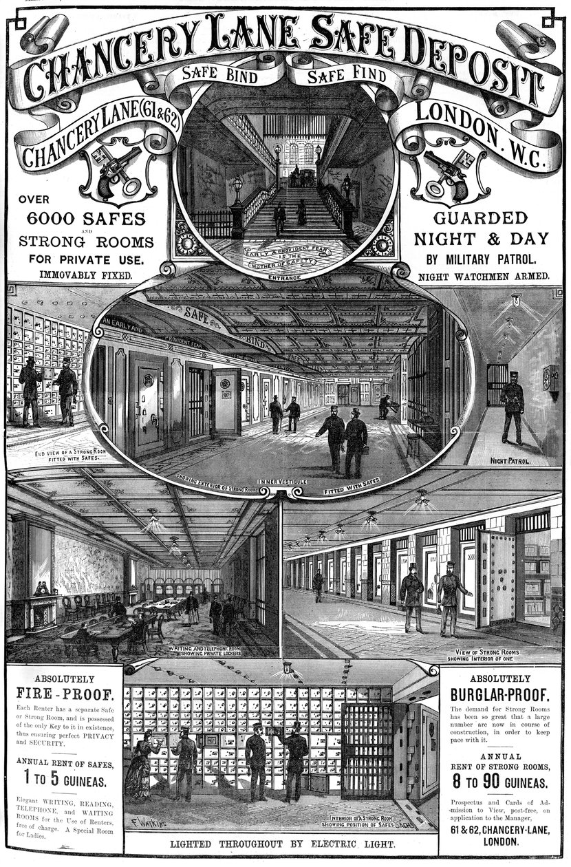 1887年伦敦Chancery Lane安全存款广告 作者 不明