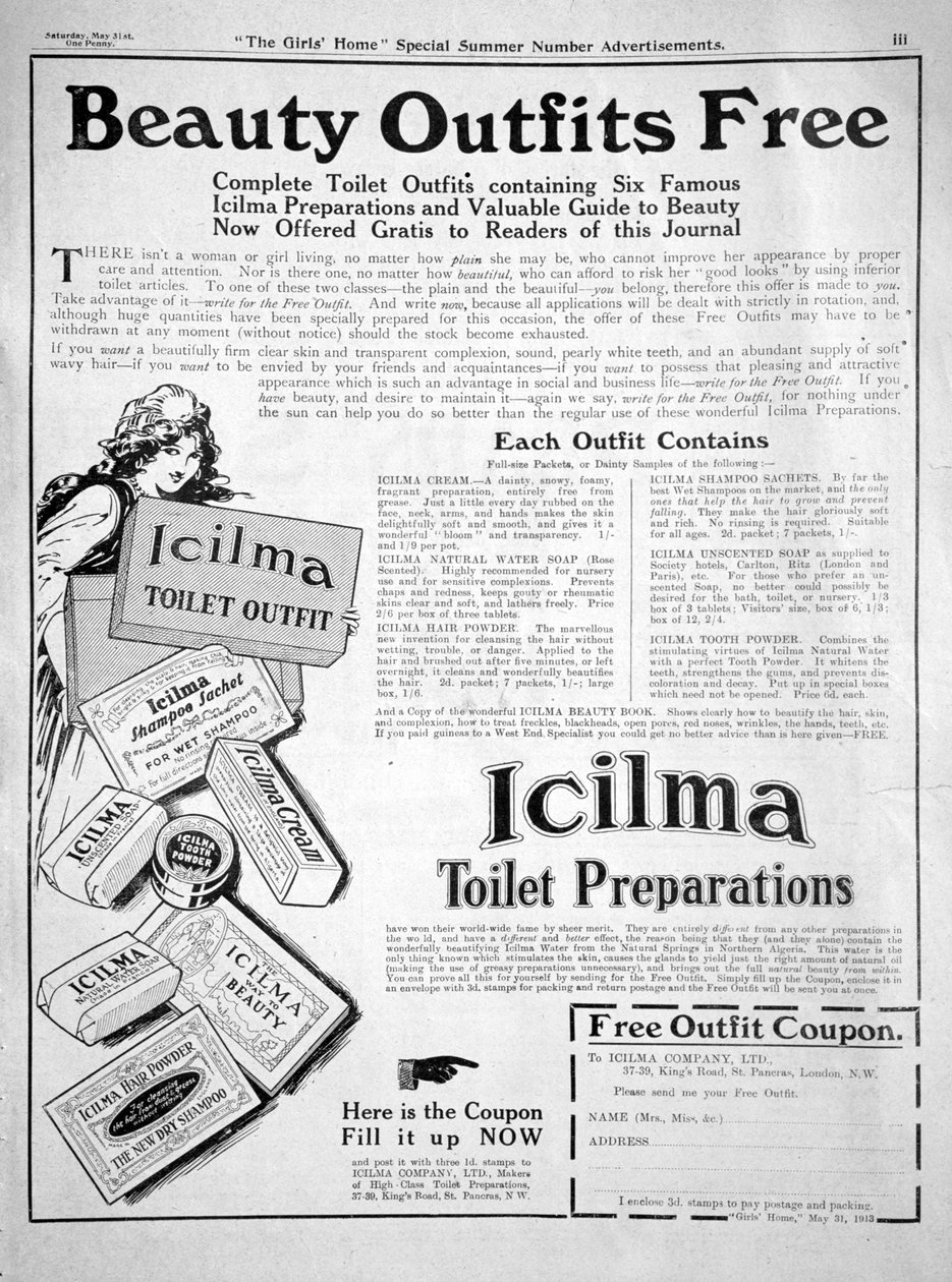 1913年Icilma厕所制剂广告 作者 不明