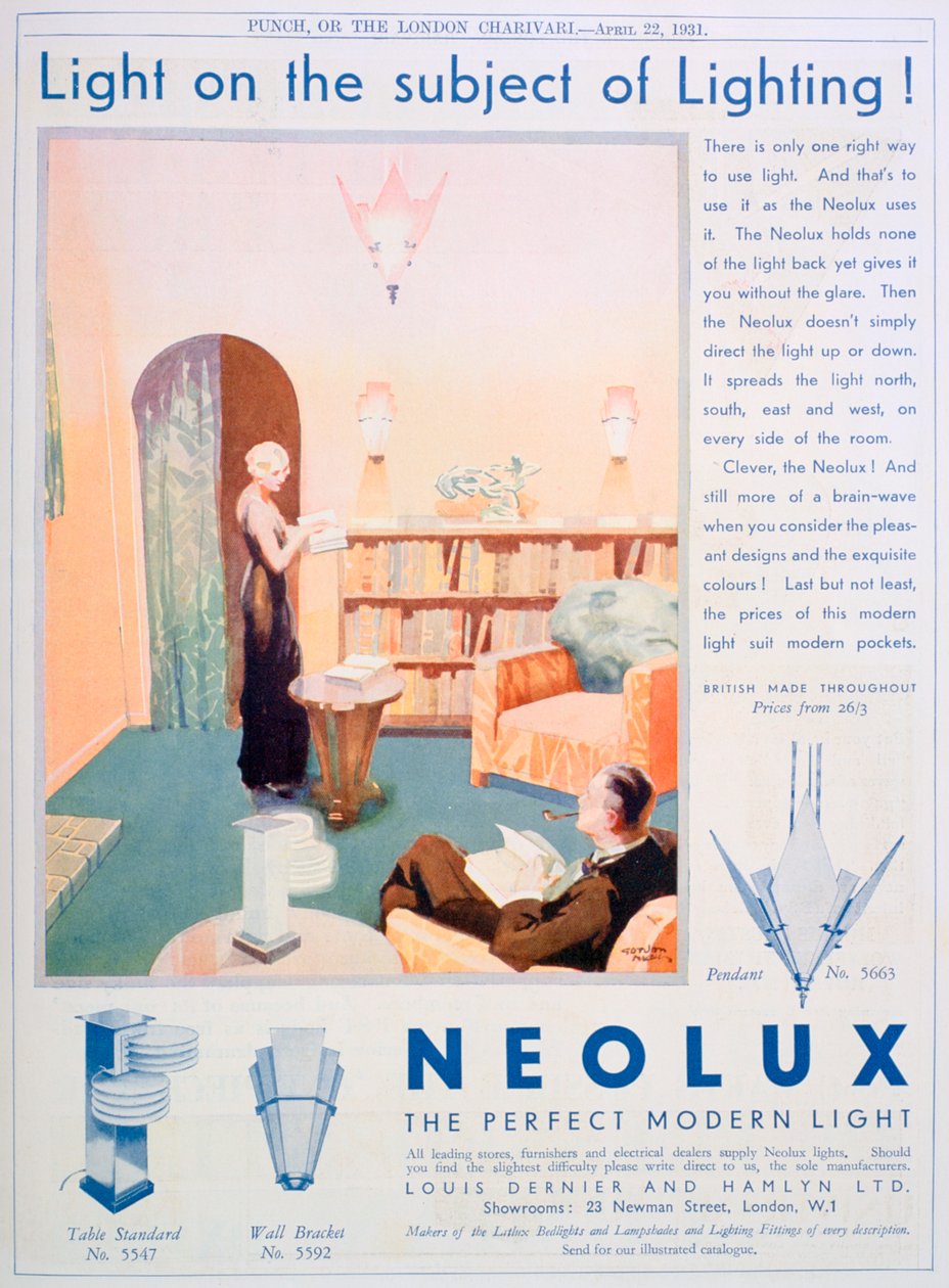 1931年Neolux灯具广告 作者 不明