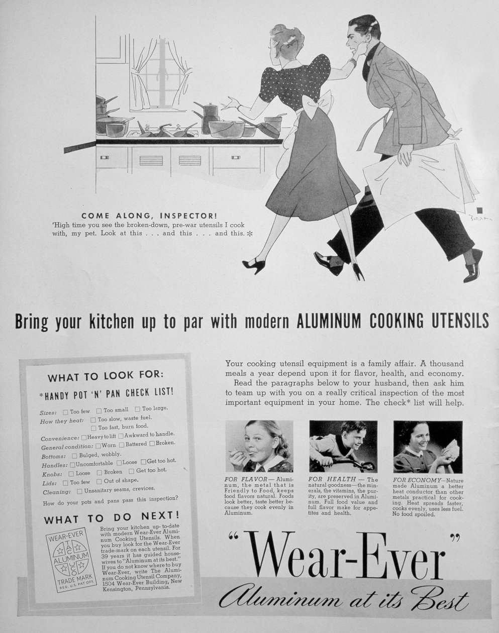广告刊登于1939年的Wear-Ever铝制厨具 作者 不明