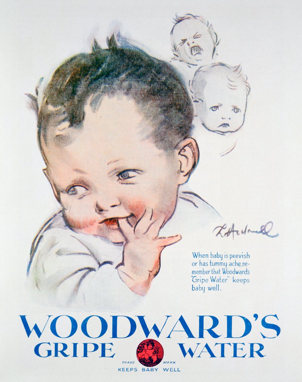 1925年伍德沃德·格里普·沃特（Woodwards Gripe Water）广告 作者 不明