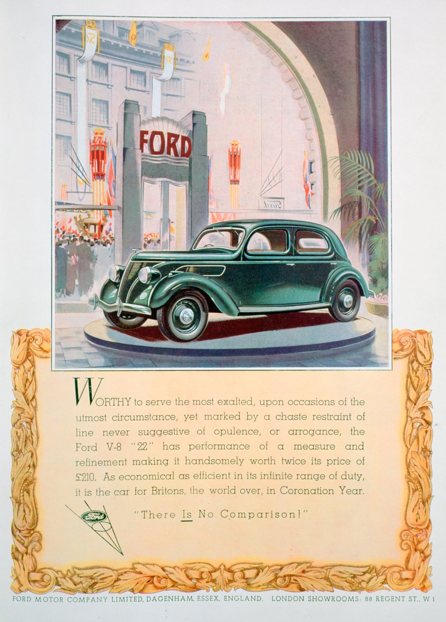 1937年福特V8 22汽车的广告 作者 不明
