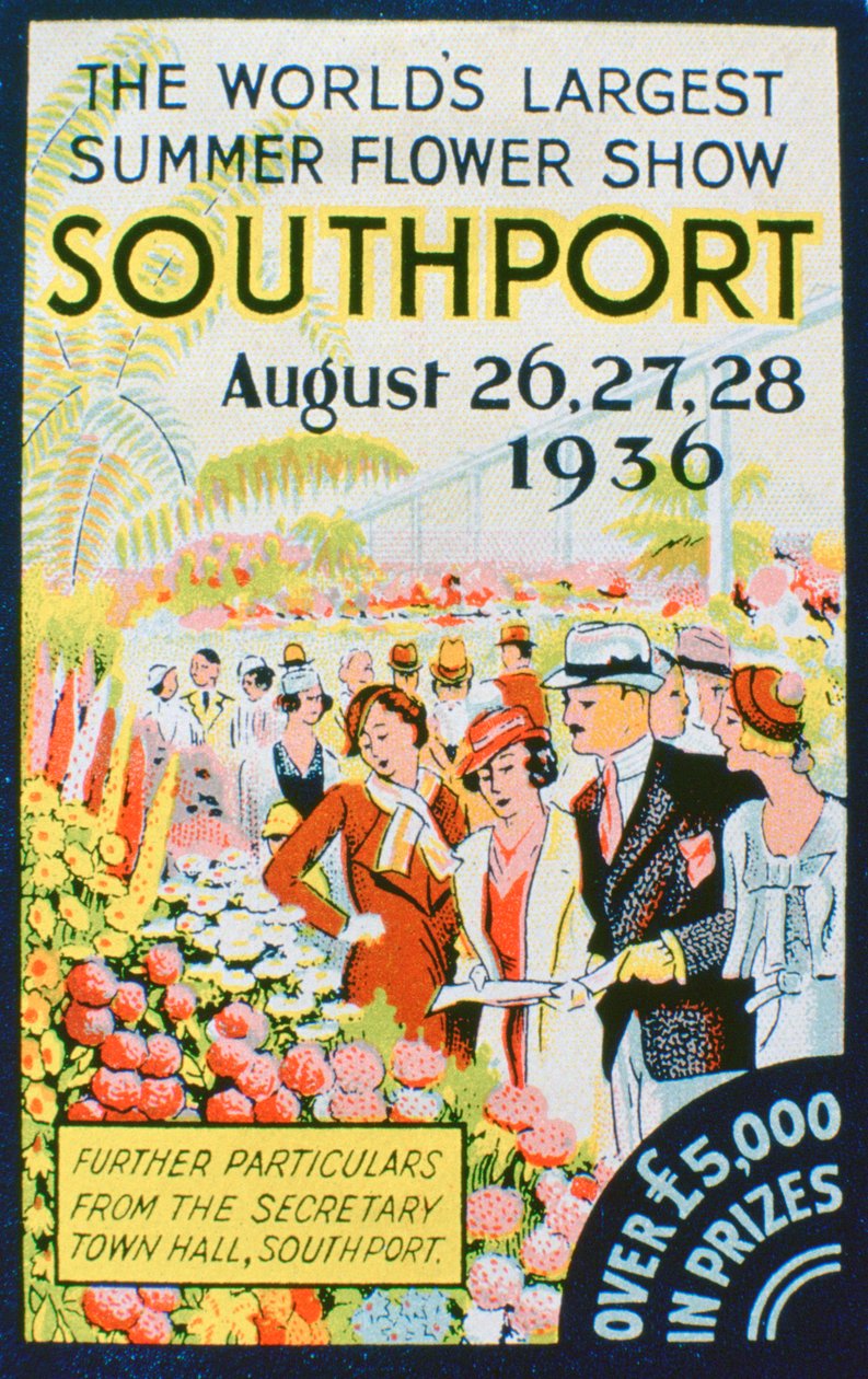 1936年，兰开夏郡绍斯波特花卉展览的广告 作者 不明