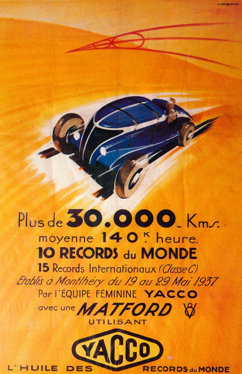 Yacco机油广告，c1937 作者 不明