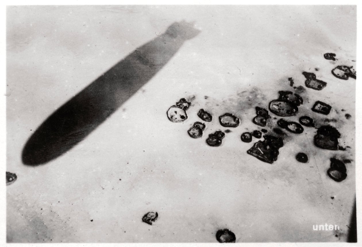 1931年1933年，由齐柏林飞艇投射的阴影，形成沙漠定居点的鸟瞰图 作者 不明
