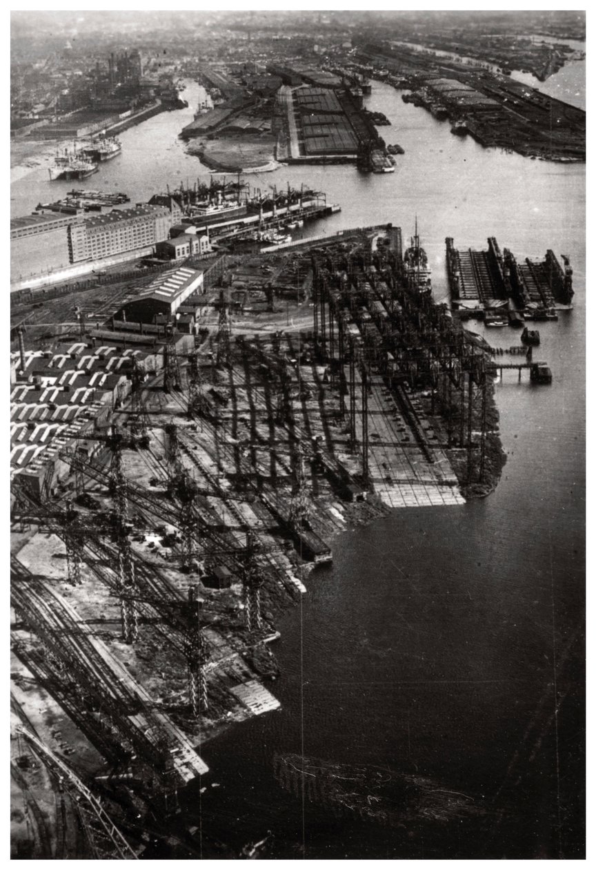 不来梅不来梅Vulkan船厂，不来梅，德国的鸟瞰图，从齐柏林飞艇，c1931 1933年 作者 不明